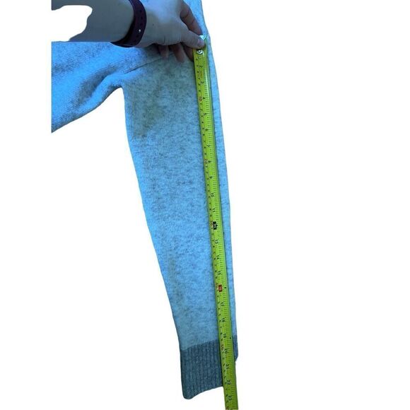 ATHLETA Westlake Cardigan Sweater size Small Petite Merino Wool Bland Cream Gray - Picture 11 of 12